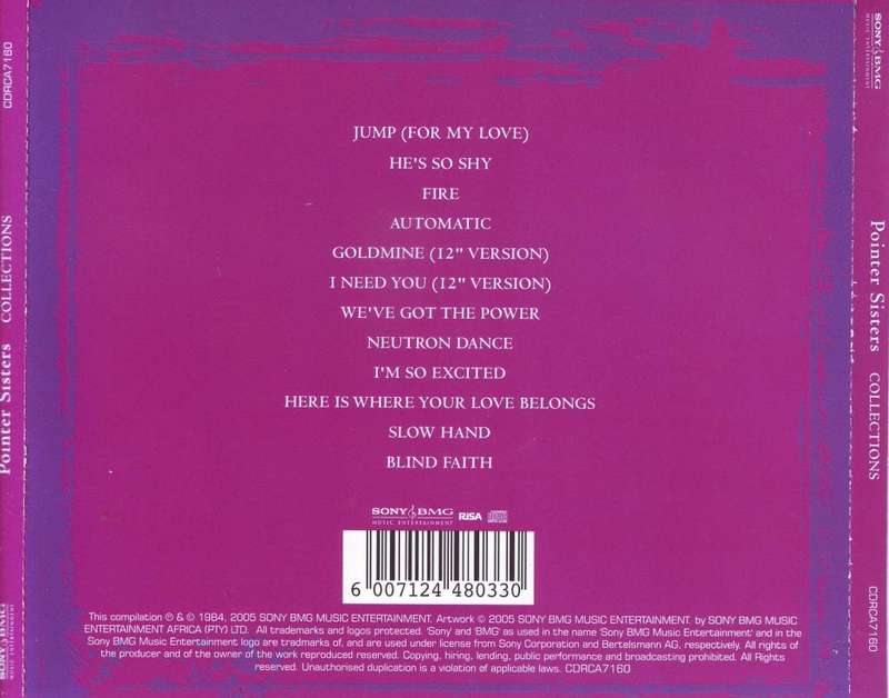POINTER SISTERS - Collections (CD) CDRCA7160 NM