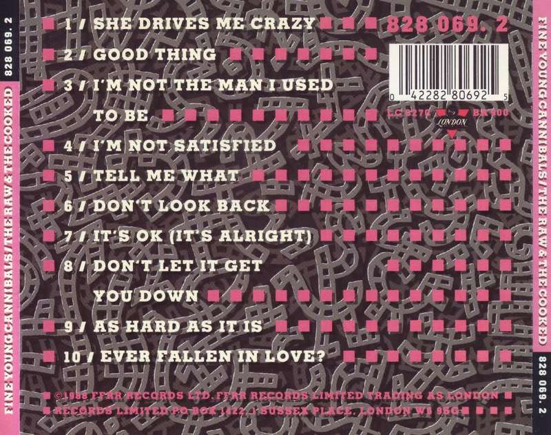 FINE YOUNG CANNIBALS   The raw and the cooked (CD)  828 069. 2 EX