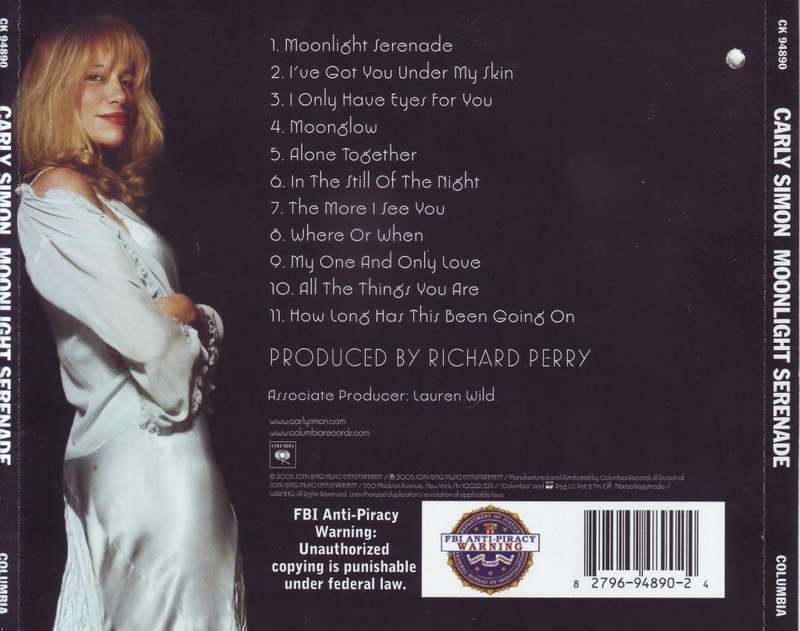 CARLY SIMON - Moonlight serenade (CD, punch hole in back inlay) CK 94890 NM-