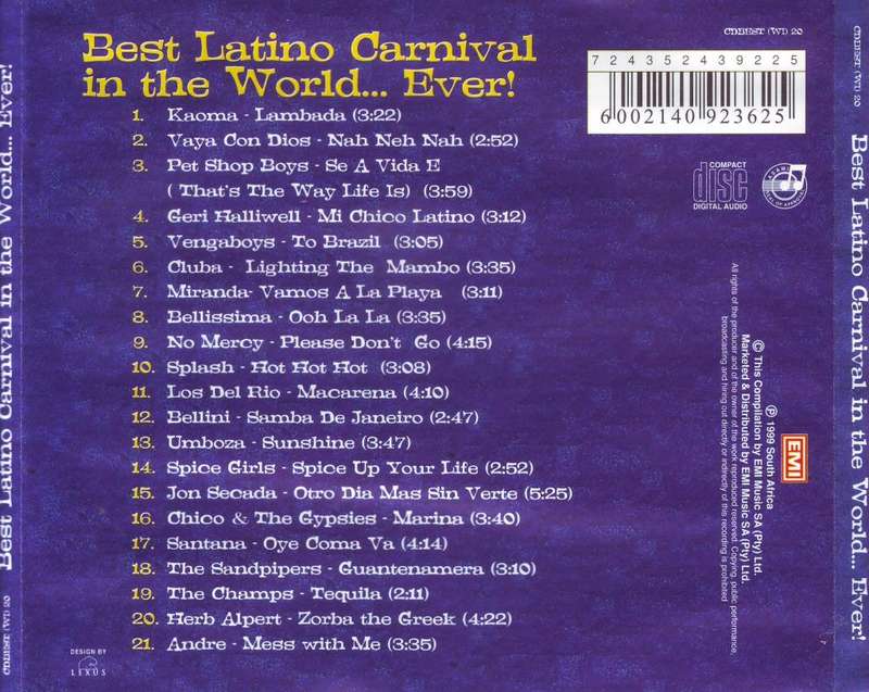 Latino Carnival Compilation CD - CDBEST (WI) 20 Songs