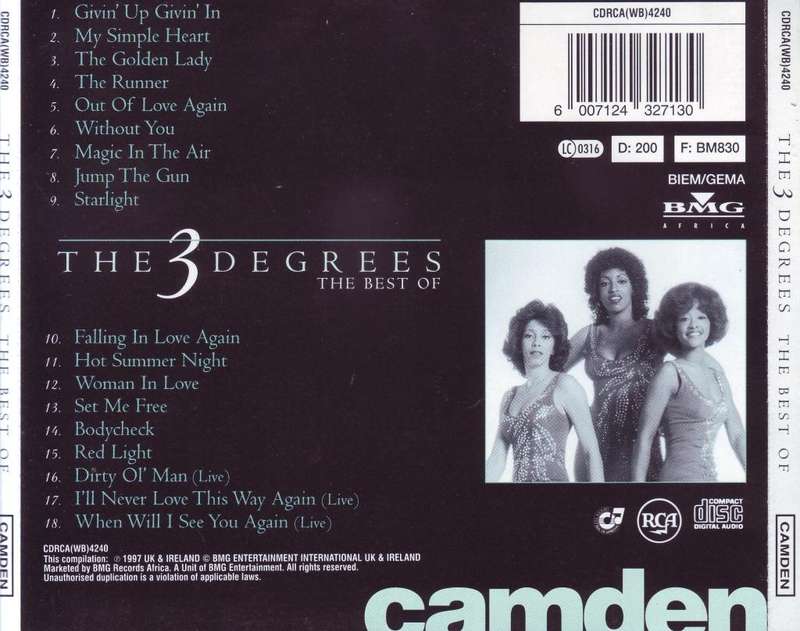 THE 3 DEGREES - The best of (CD)  CDRCA(WB)4240 NM