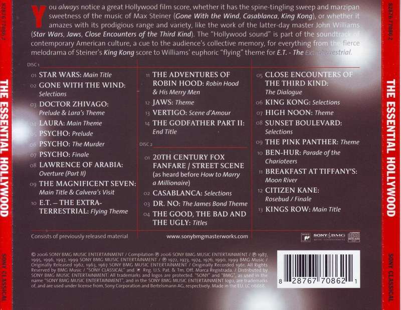 THE ESSENTIAL HOLLYWOOD - Compilation (double CD) 82876 77086 2 NM