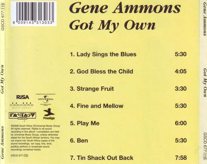 GENE AMMONS - Got my own (CD) GSCD 677 NM