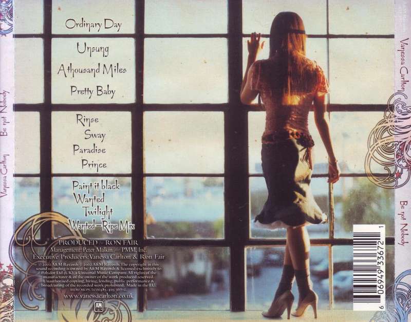 VANESSA CARLTON - Be not nobody (CD) 493 367-2 VG