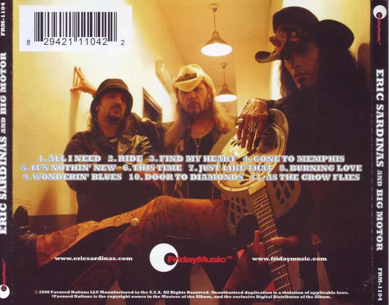 ERIC SARDINAS AND BIG MOTOR - Eric Sardinas And Big Motor  (CD) FRM-1104 EX