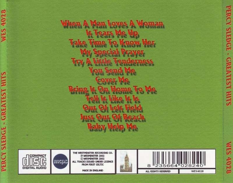 PERCY SLEDGE - Greatest hits (CD) WES 4028 NM
