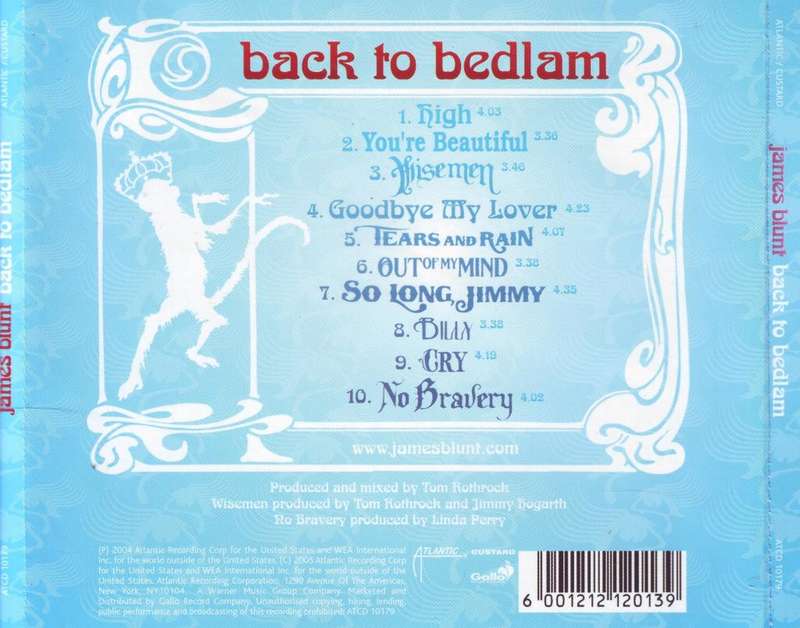 JAMES BLUNT - Back to bedlam (CD) ATCD 10179 VG to VG+