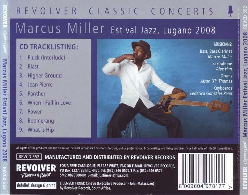 MARCUS MILLER - Estival Jazz, Lugano 2008 (CD) REVCD 552 NM