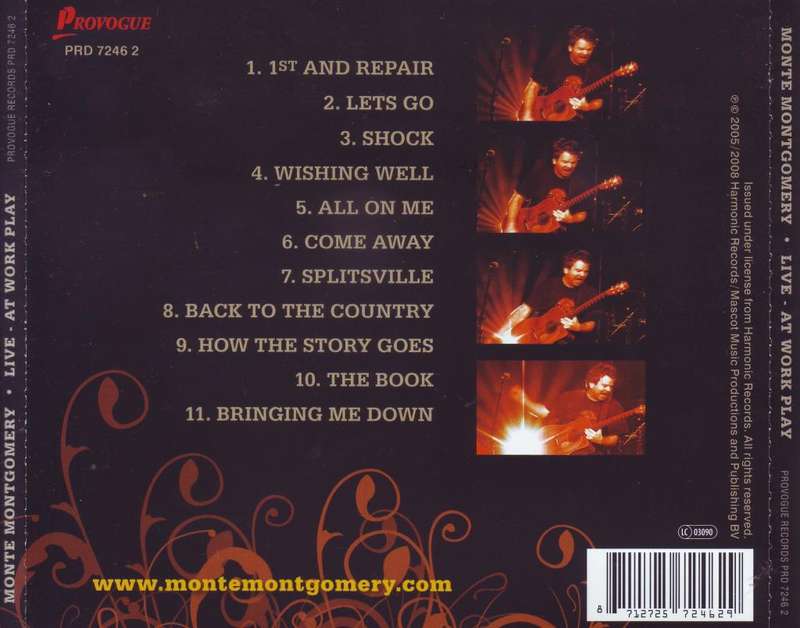 MONTE MONTGOMERY - Live At Workplay (CD) PRD 7246 2 NM-