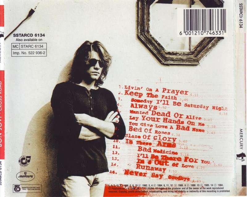 BON JOVI - Crossroad: The Best Of Bon Jovi (CD) SSTARCD 6134 VG to VG+