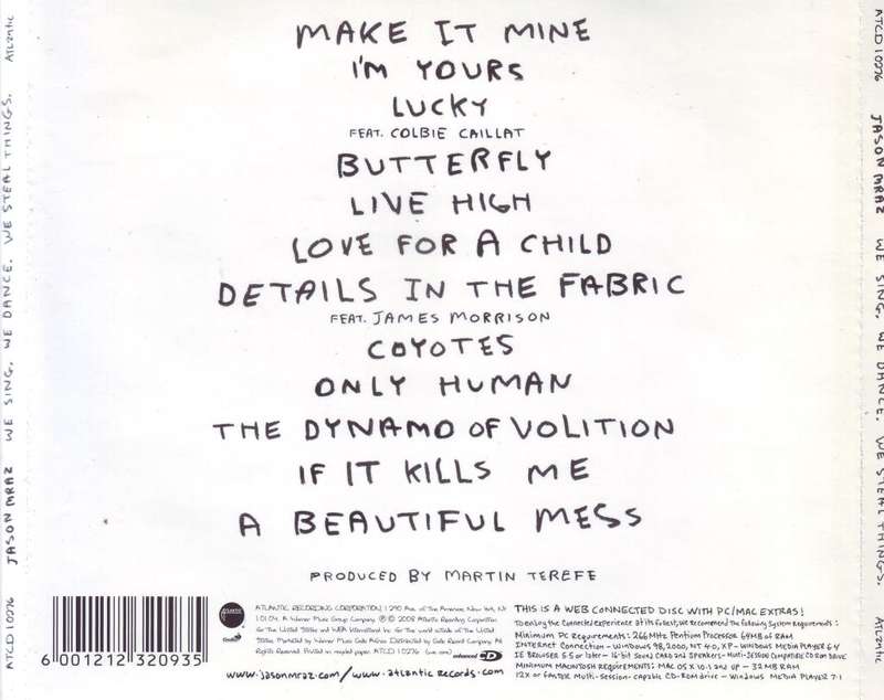 JASON MRAZ - We sing, we dance, we steal things (CD) ATCD 10276 VG+
