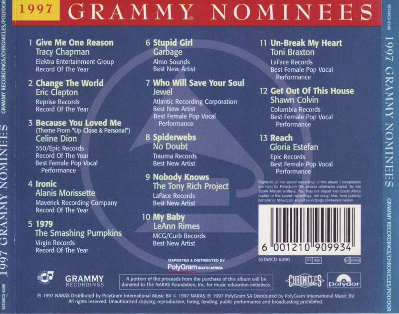 1997 GRAMMY NOMINEES - Compilation  (CD) SSTARCD 6290 VG