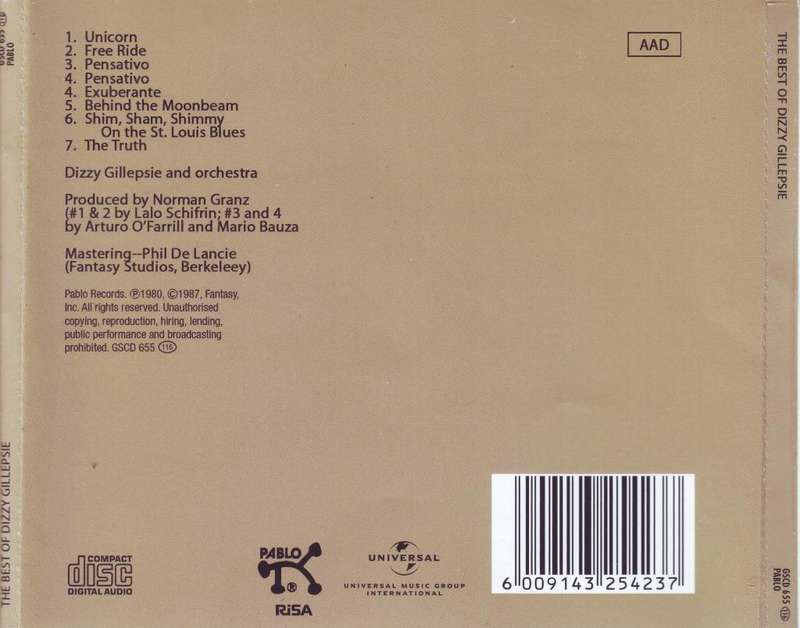 DIZZY GILLESPIE - The Best Of Dizzy Gillespie (CD) GSCD 655 NM