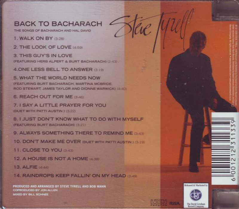 STEVE TYRELL - Back To Bacharach (CD) DGR 1736 NM