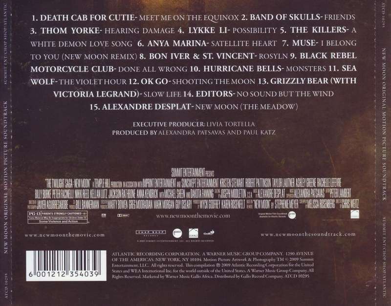 THE TWILIGHT SAGA NEW MOON - Original motion picture soundtrack (CD) ATCD 10295 VG+