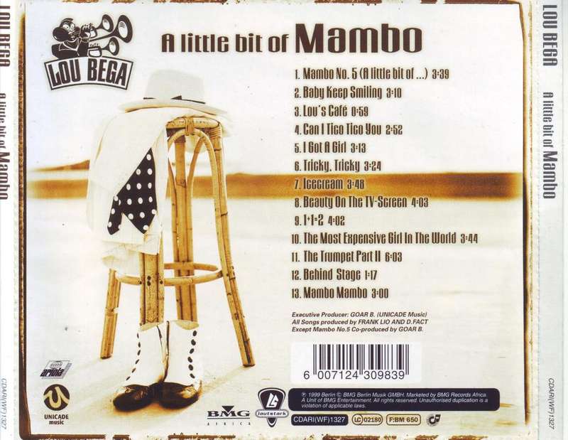 LOU BEGA - A little bit of mambo (CD) CDARI(WF)1327 VG to VG+