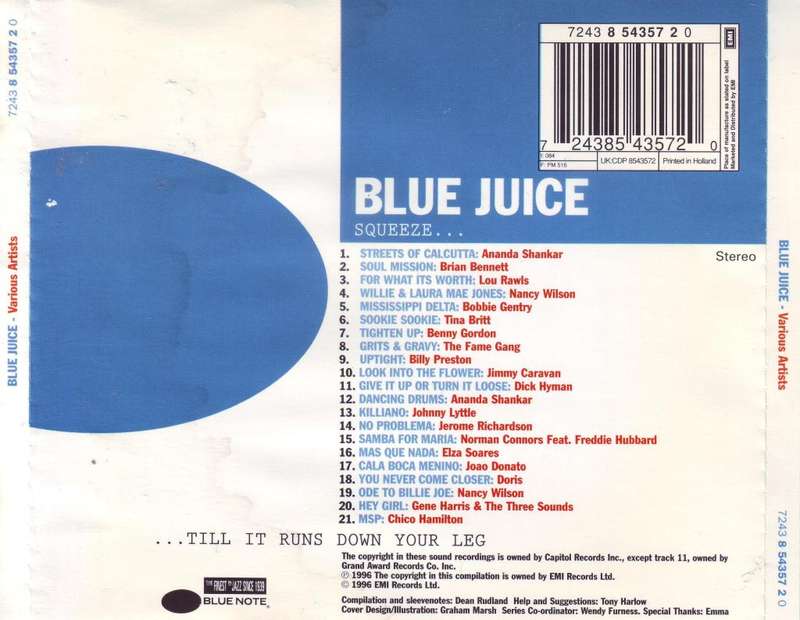 BLUE JUICE - Compilation (CD) 7243 8 54357 2 0  VG+