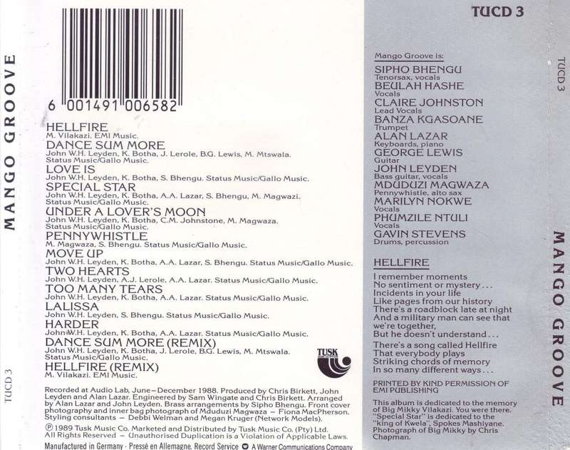 MANGO GROOVE - Mango groove (CD) TUCD 3 NM