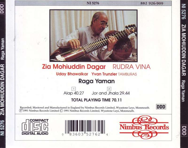 ZIA MOHIUDDIN DAGAR - Raga yaman (CD) NI 5276 EX