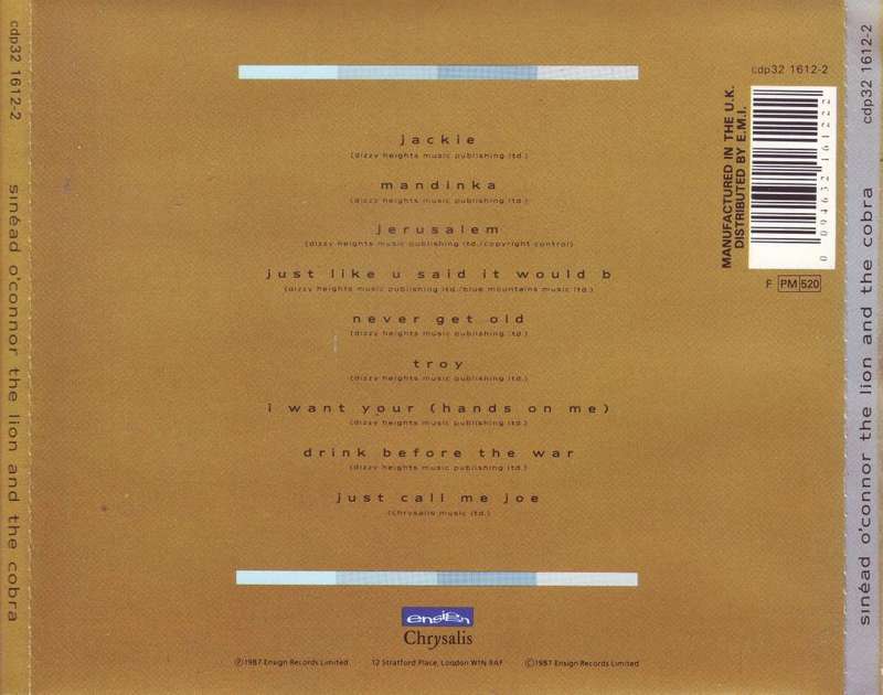 SINEAD O'CONNOR - The lion and the cobra (CD) cdp32 1612-2 NM