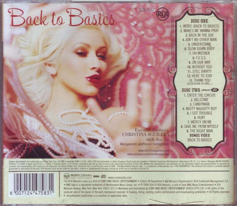 CHRISTINA AGUILERA - Back to basics (double CD) CDRCA7157
