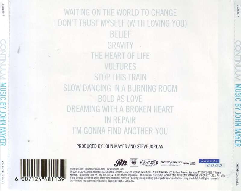 JOHN MAYER - Continuum (CD) CDCOL7077  EX