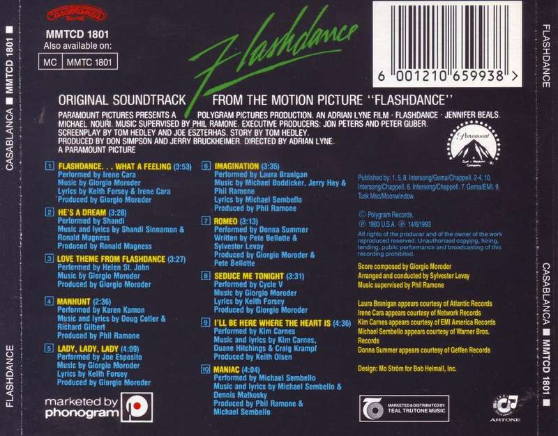 FLASHDANCE - Original soundtrack from the motion picture (CD) MMTCD 1801  NM