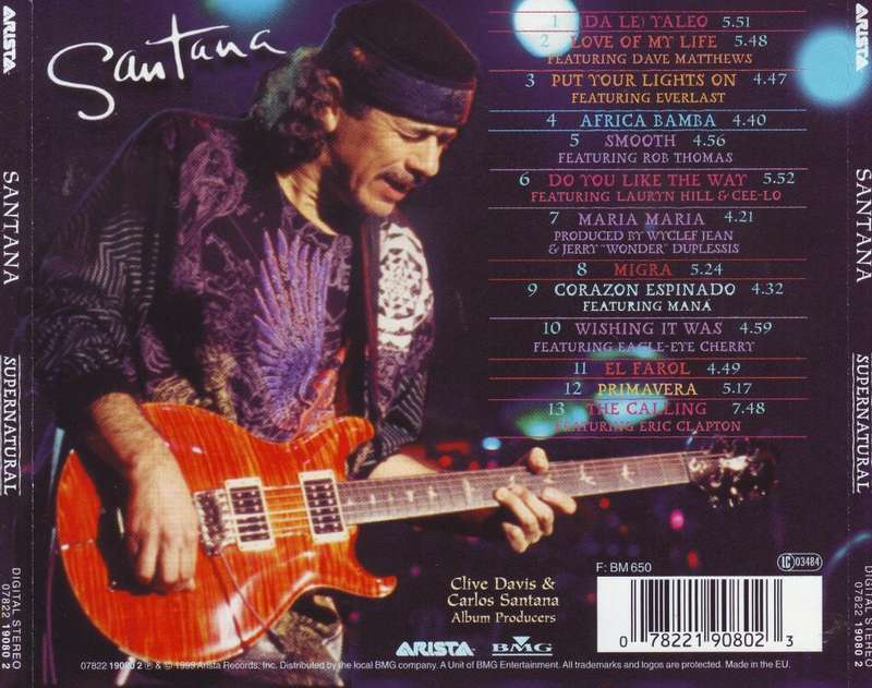 SANTANA - Supernatural (CD) 07822 19080 2  EX