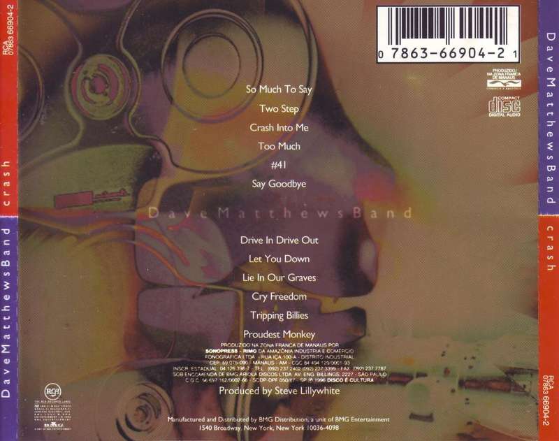 DAVE MATTHEWS BAND - Crash (CD, Brazilian pressing)  07863 66904-2 NM-