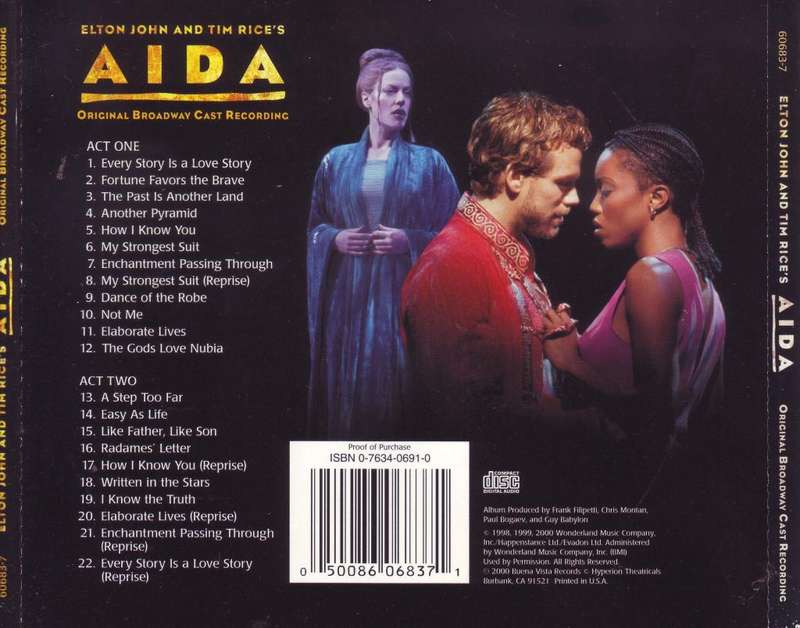 ELTON JOHN AND TIM RICE'S AIDA - Original Broadway Cast Recording (CD) 60683-7 NM-