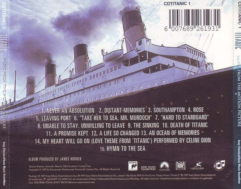 TITANIC - Music from the motion picture (CD) CDTITANIC 1 EX