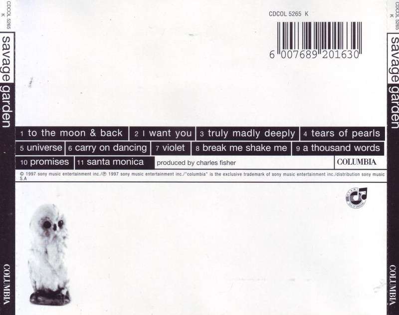 SAVAGE GARDEN - Savage Garden (CD) CDCOL 5265 K VG to VG+
