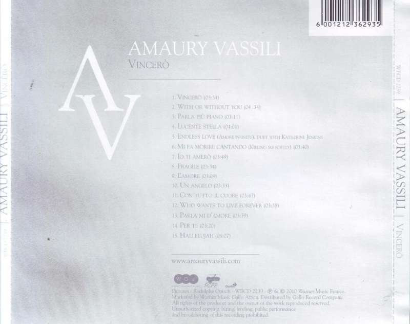 AMAURY VASSILI - Vincero (CD) WBCD 2239 NM-