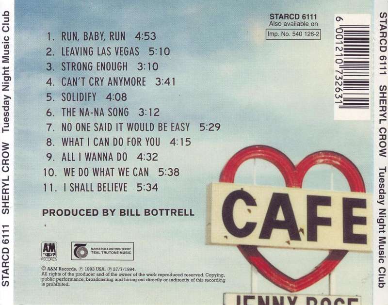 SHERYL CROW - Tuesday Night Music Club (CD) STARCD 6111 EX
