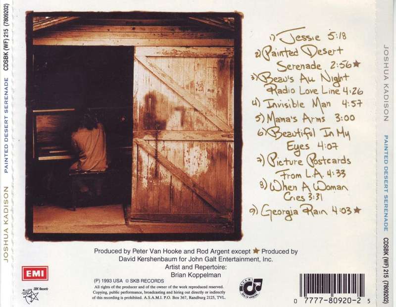 JOSHUA KADISON - Painted desert serenade (CD) CDSBK (WF) 215 (7809202) EX
