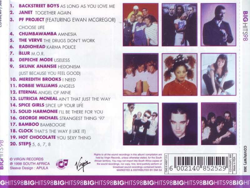 BIG HITS 98 - Compilation (CD) CDVIR (WF) 368