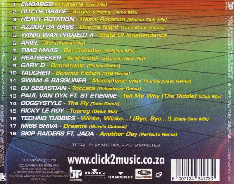 TRANCE HOUSE 5 - Compilation (CD) CDBSP(WF)3079  VG+