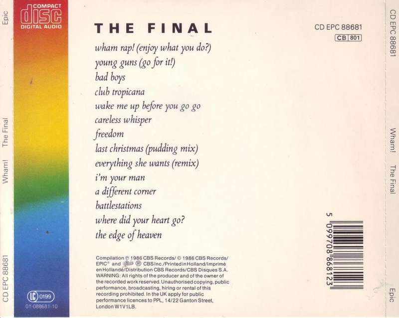 WHAM! - The final (CD) CD EPC 88681  EX