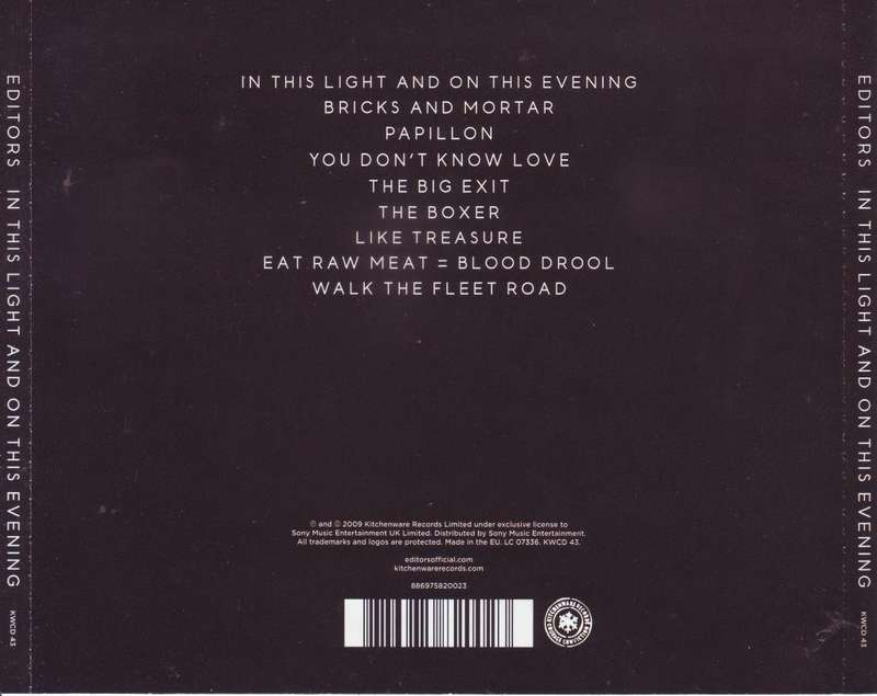 EDITORS - In this light and on this evening (CD) KWCD 43 NM-