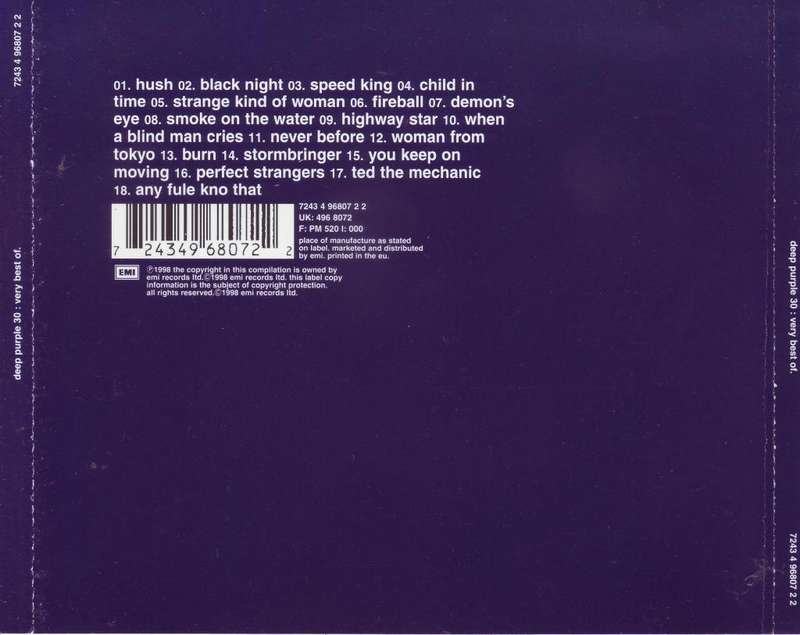 DEEP PURPLE - 30: the very best of (CD) CDEMCJ (WF) 5782 / 7243 4 96807 2 2  NM