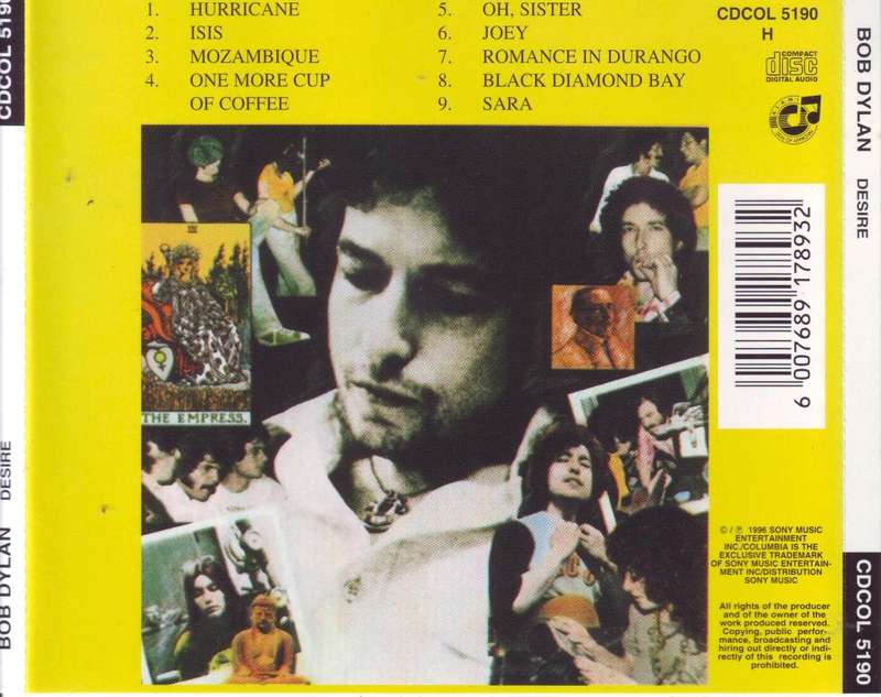 BOB DYLAN - Desire (CD) CDCOL 5190  EX