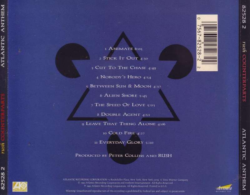 RUSH - Counterparts (CD) 82528 2 NM-
