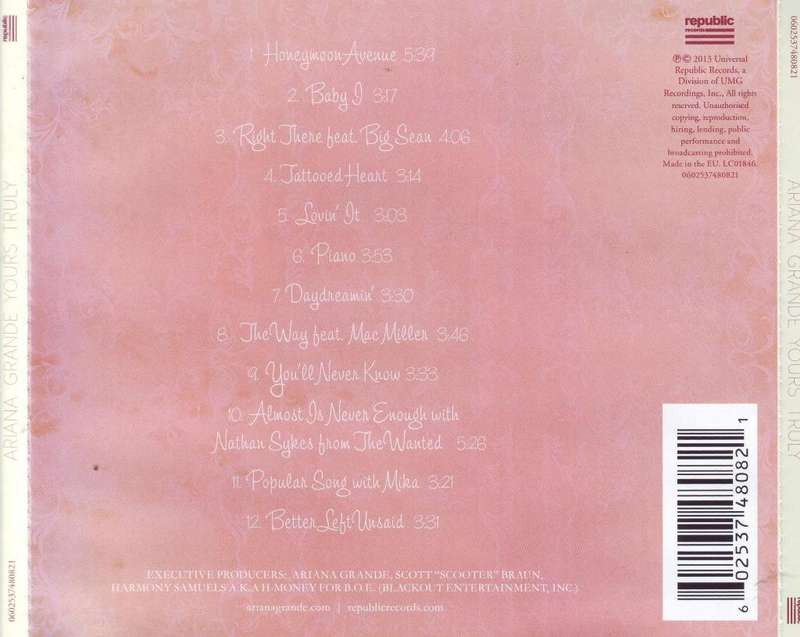 ARIANA GRANDE - Yours truly (CD) 0602537480821 NM