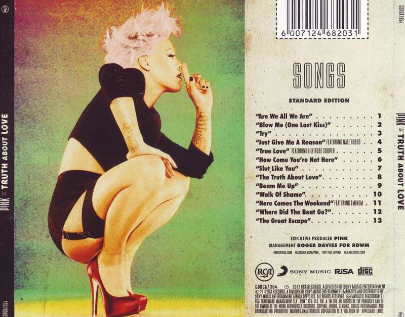 PINK - The truth about love (CD) CDRCA7354  EX