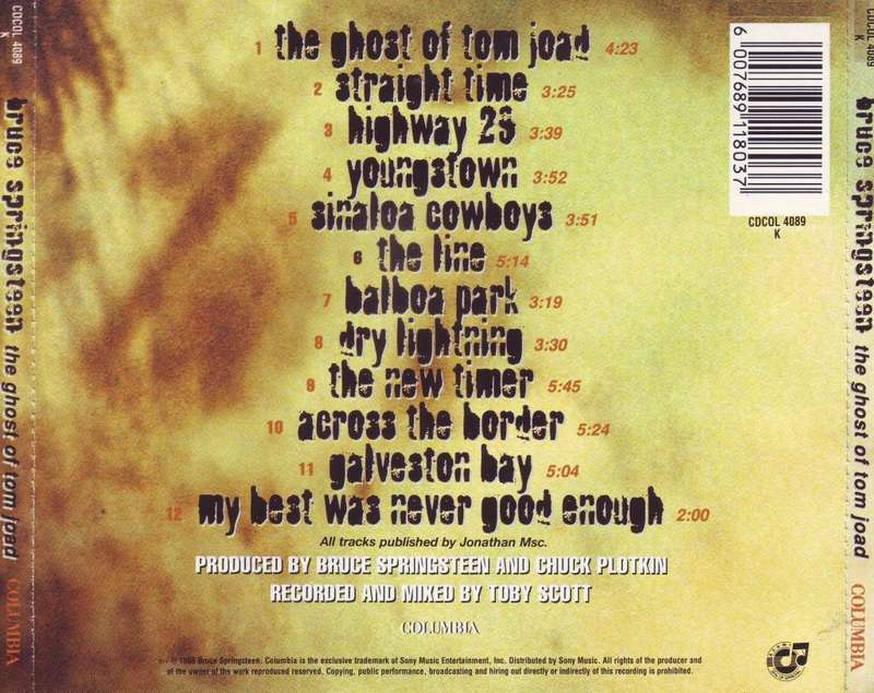 BRUCE SPRINGSTEEN - The Ghost Of Tom Joad (CD) CDCOL 4089 K NM