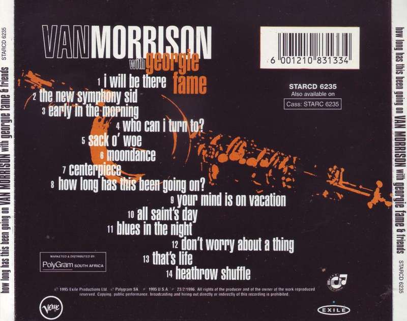 VAN MORRISON WITH GEORGIE FAME & FRIENDS - How long has this been going on (CD) STARCD 6235 NM-