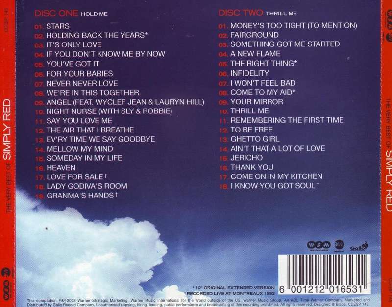 SIMPLY RED - The Very Best Of Simply Red (double CD) CDESP 145 NM