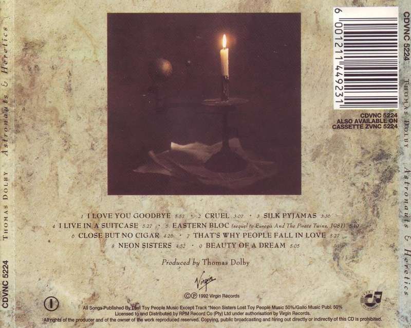 THOMAS DOLBY - Astronauts & heretics (CD) CDVNC 5224  NM-