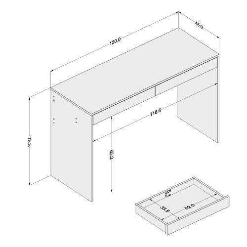 Iris White Office Desk