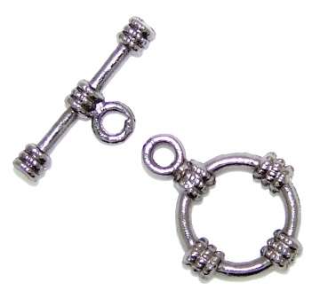 Toggle clasp Black Nickel rope 21mm